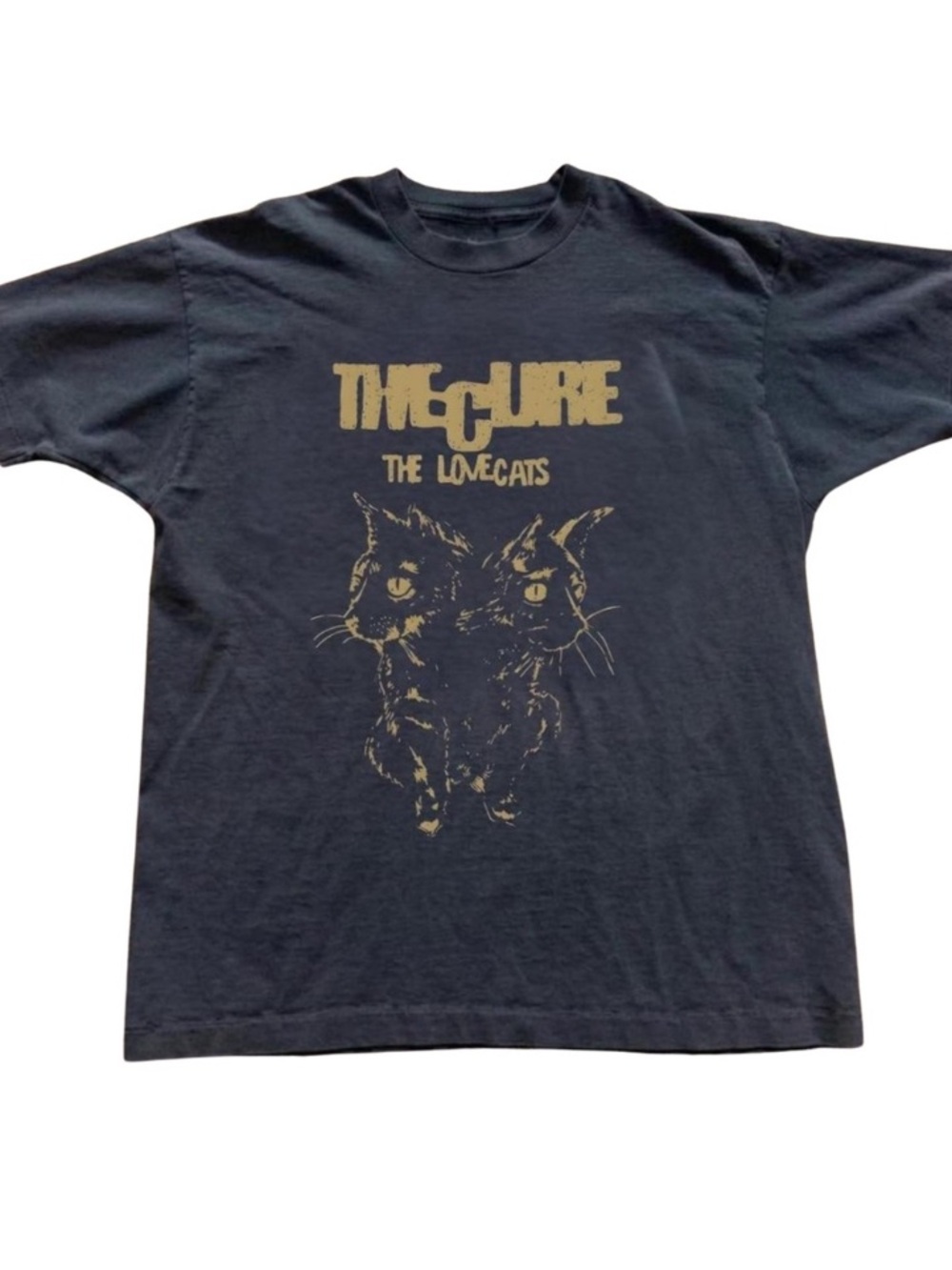 Gildan Black The Cure "The Lovecats" Graphic Tee, Retro Shirt For Unisex
